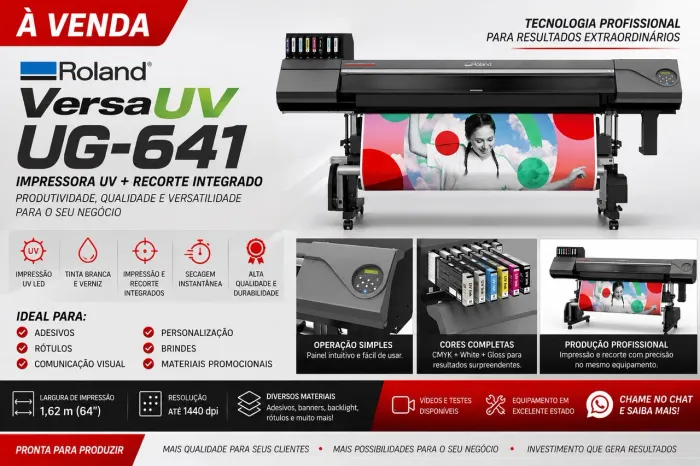 Impressora UV Roland VersaUV UG-641 + Recorte Integrado