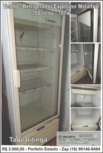 Refrigerador Expositor Metalfrio 350lt 110w R$ 3mil