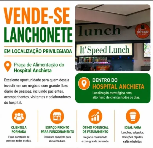 Vendo lanchonete em funcionamento dentro de Hospital 