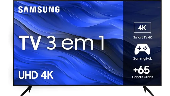 Tv Samsung 4K CU7700 43 polegadas com mínimo defeito na base da tela