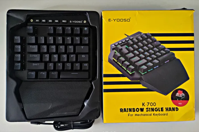 Teclado Mecânico De Uma Mão E-YOOSO K-700 Swicths Red