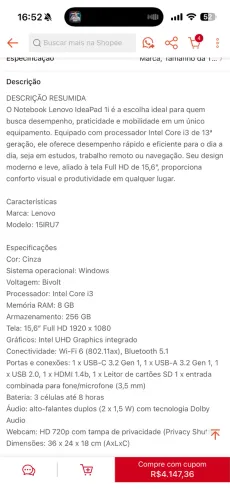 Vendo Notebook 
