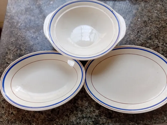 Conjunto de pratos grandes cerâmica oval travessa de cerâmica tigela kit com 3 pratos