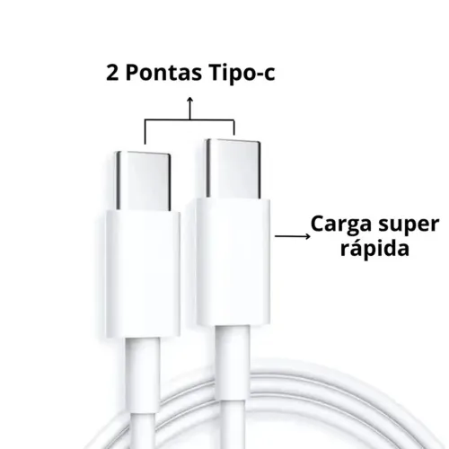 Cabo USB C x USB C 1 Netro PMCell Branco
