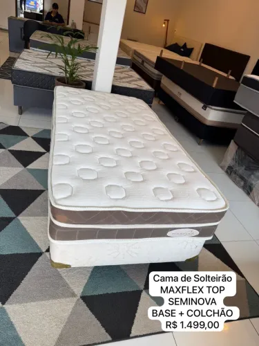 Cama Box de Solteirão - Base Box + Colchão MAXFLEX Seminovo Top - ENTREGAMOS 