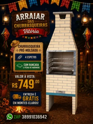 Churrasqueira pré moldadas 4 espetos 750.00 avista 