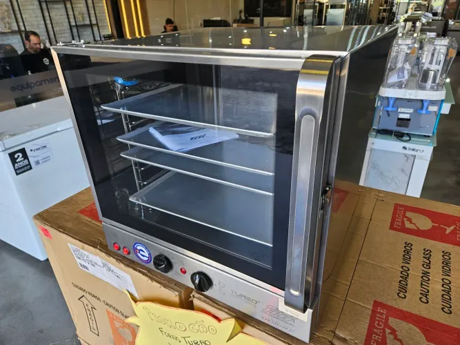forno convector elétrico 3000W com 4 assadeiras - novo