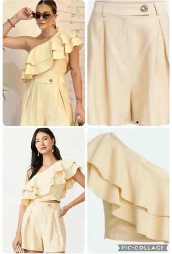 Conjunto amarelo manteiga
