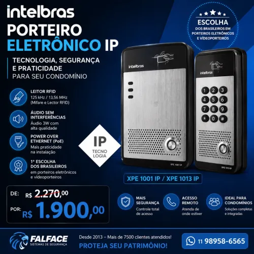Porteiro eletrônico ip Intelbras Xpe 1013 Ip