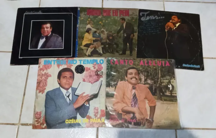Lote LPs evangélicos variados 5 discos