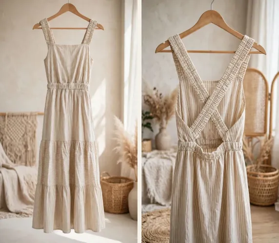 Vestido MIDI listrado
