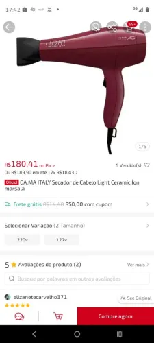 Secador gama italy 