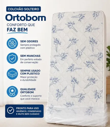 Colchão solteiro Ortobom Conservado sem odores e sem manchas 