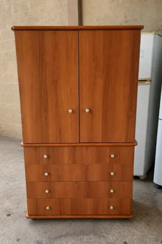 Guarda-Roupa Solteiro 2 Portas e 4 Gavetas Madeira