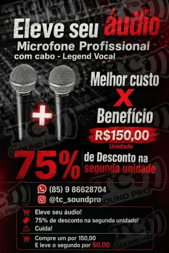 2 Microfones profissional - igreja, palestra etc.