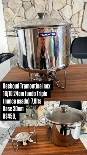 Rechaud tramontina Inox nunca usado