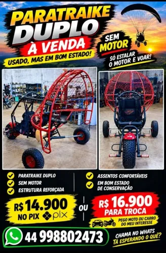 Paratraike usado sem motor