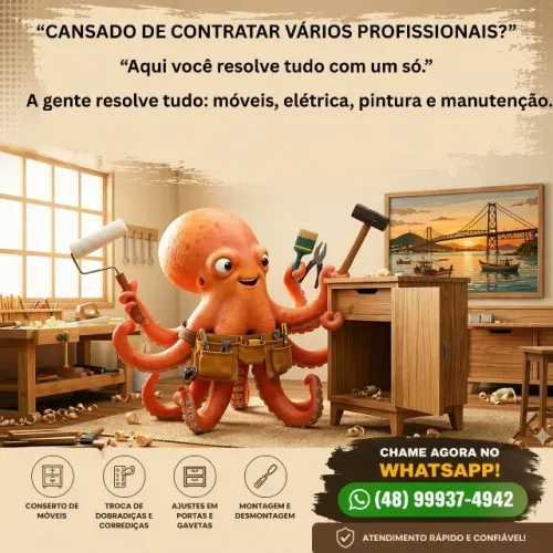 Aqui você resolve marcenaria, elétrica, pintura e reparos com um só contato.