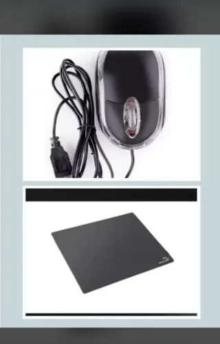 KIT MOUSE E MOUSEPAD COR PRETA 
