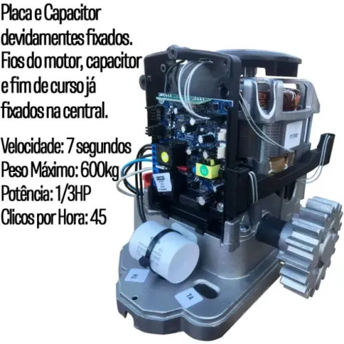 kit motor garen classic 400kg 7s +acessorios e cremalheira 3m 02 controle.