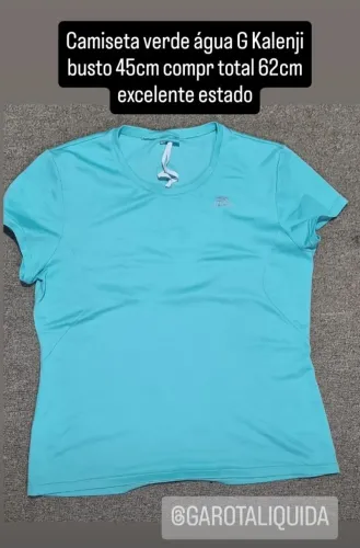 Camiseta feminina verde água fitness G