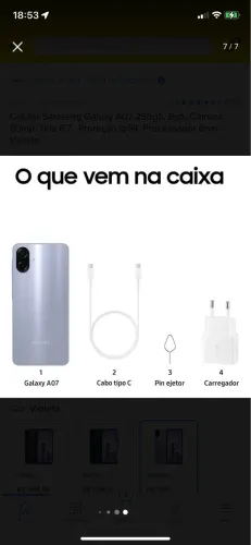 Vendo ou troco A07 128GB roxo
