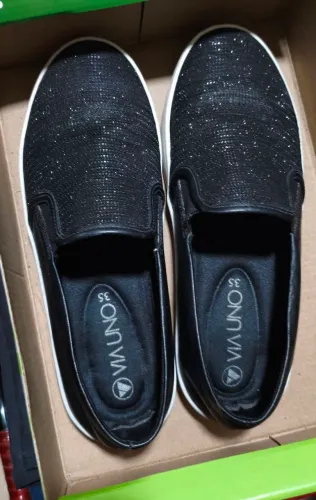 Sapatênis femino 35 preto brilho