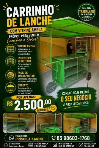 Carrinho de lanche - vitrine 
