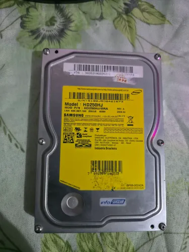 HD Interno Samsung 250GB SATA 3.5" para PC Desktop / DVR - Modelo HD250HJ