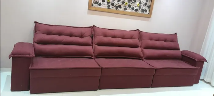 Sofá Retrátil 3,90m, Molas e Espuma D33, Thunder. Cama Inbox