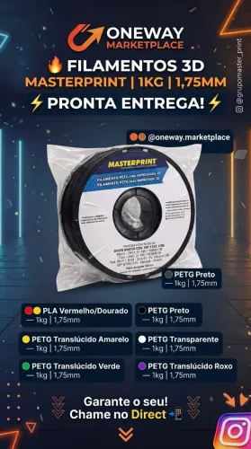 FILAMENTOS IMPRESSÃO 3D MASTERPRINT | 1KG | 1,75MM