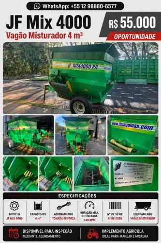 Vagão Misturador JF Mix 4000