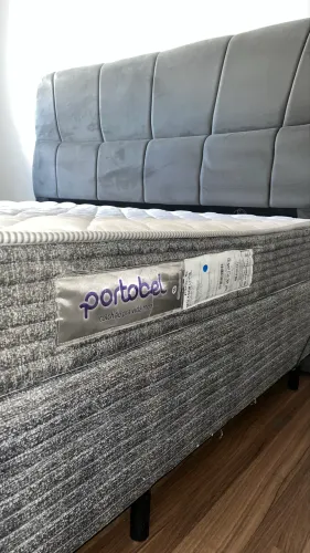 Cama box queen PORTOBEL NEW LEXIS. (Com cabeceira!)