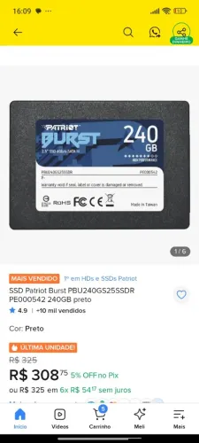 SSD patriot 240gb 