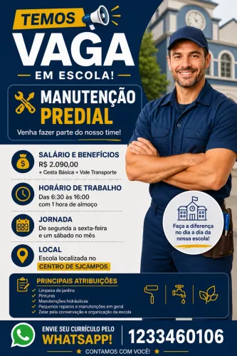 Vaga de manutenção predial escolar