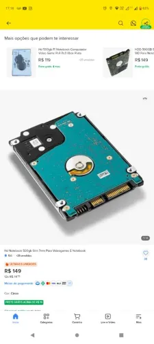 Vende-se HD para notebook