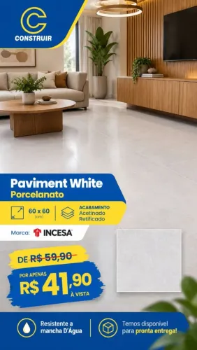 Porcelanato Pavimet White 60 x 60