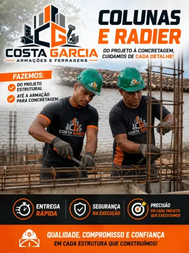 Radier e colunas novas com a entrega mais rápida de Natal