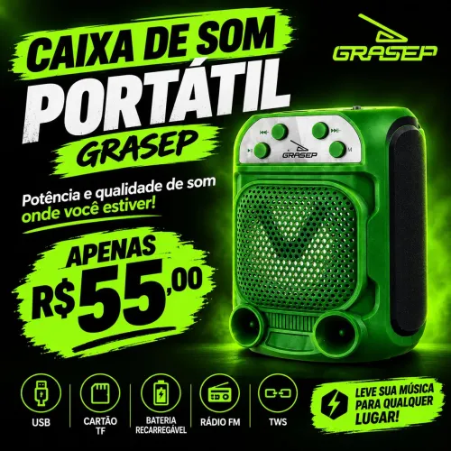 CAIXA DE SOM GRASEP NOVA - R$55