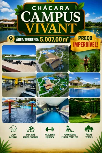 Terreno 5.007m² Campus Vivant Club Residence | Lago, Piscinas e Lazer Completo