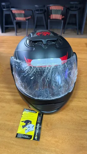 Capacete V-Pro Jet HSA Preto/Cinza Tam. 62 - NOVO, Nunca Usado