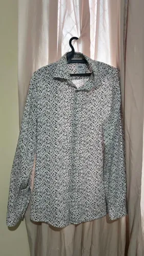 Camisa Masculina Zara Slim Fit Tam M - Estampada (Nunca Usada)