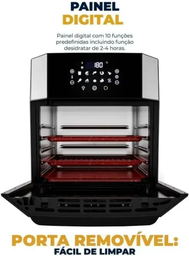 Air Fryer Oven Britânia 16L 4 em 1 Porta Removível BAF16A 220V