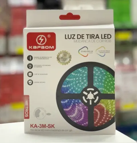 Fita LED RGB 5 Metros USB 5V 110V/220V Kapbom 5050
