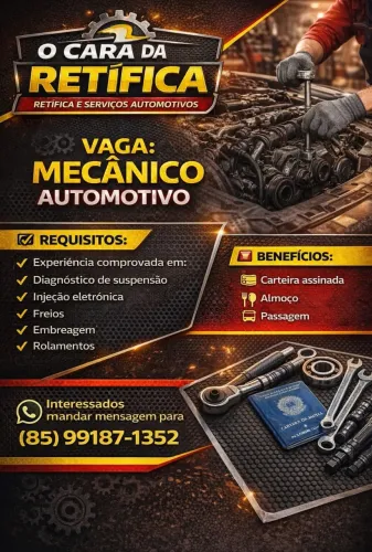 Vaga de emprego para Mecânico Profissional 