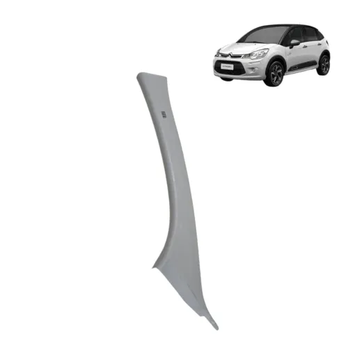 Moldura Coluna Parabrisa Lado Esquerdo Citroen C3 2014 N568 Cinza