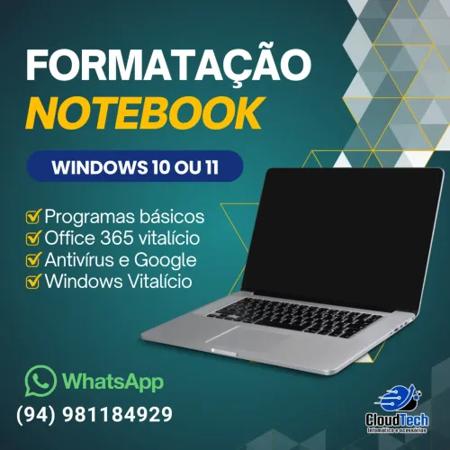 Formatação de notebook ou Pc - Windows 10 ou 11 - Fazemos a domicílio