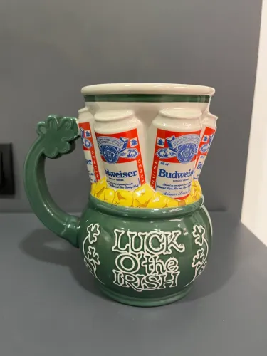 Raríssimo caneco de chopp Budweiser Anheuser Busch St. Patrick's Day - 'Luck of the Irish'