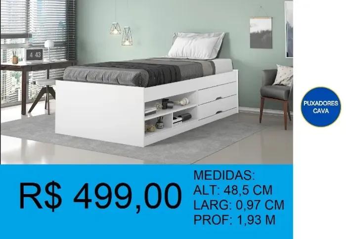 Cama de solteiro - entregamos e montamos
