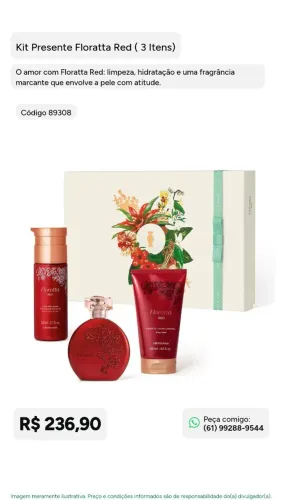 O Boticário Kit presente Floratta Red 3 itens